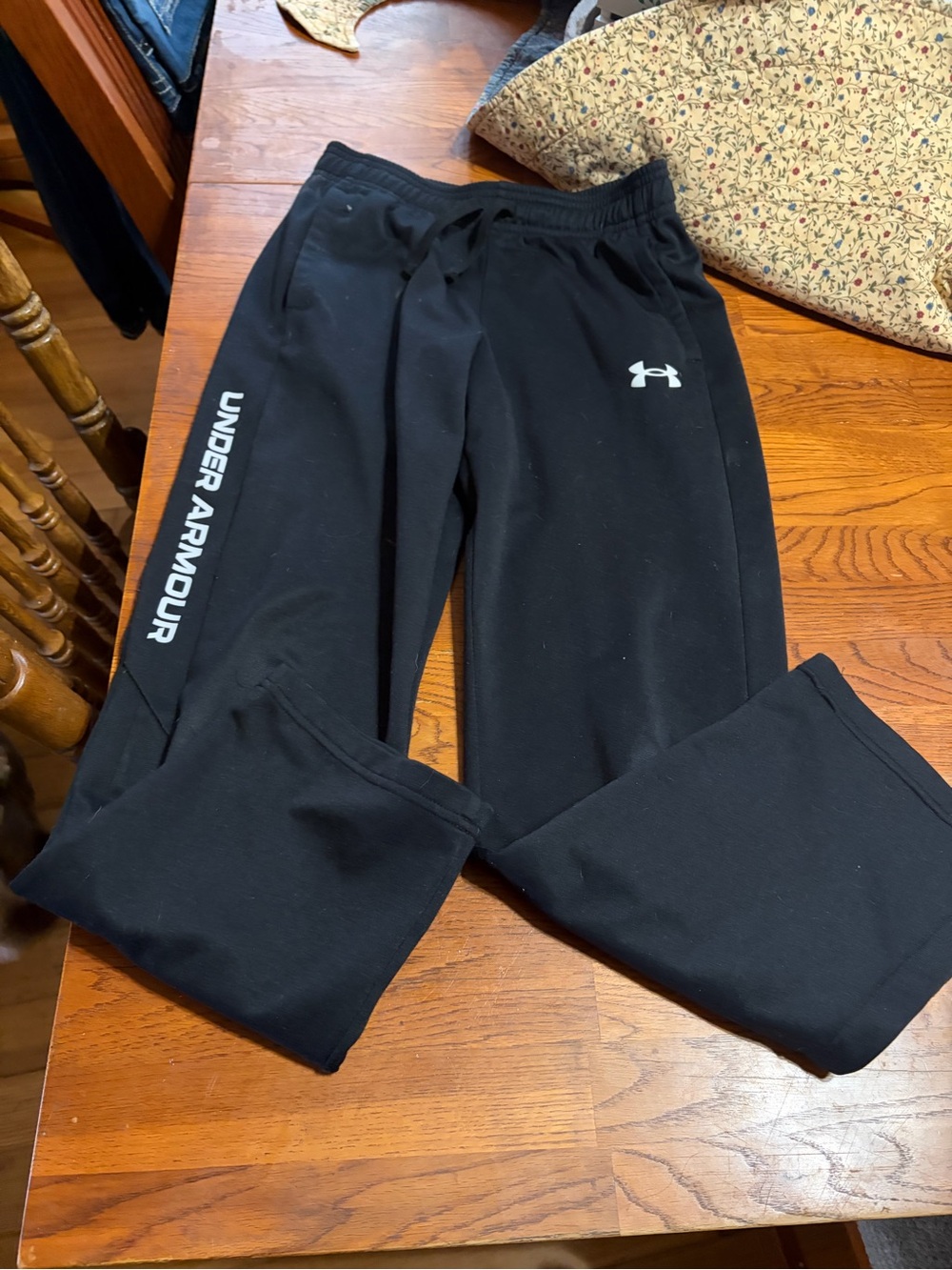Under Armour Black Joggers with White Logos - Kids Casual Pants